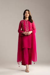 3 Piece Chiffon Embroidered Suit (FL0039)